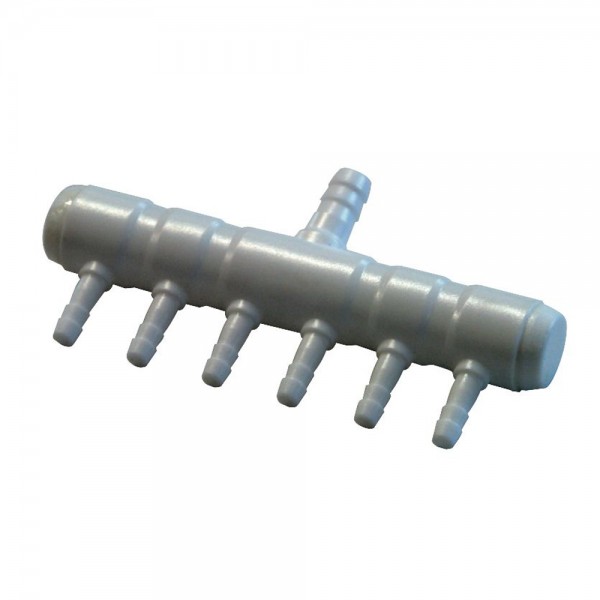 6 Outlet Plastic Air/Nutrient Manifold 4mm Output